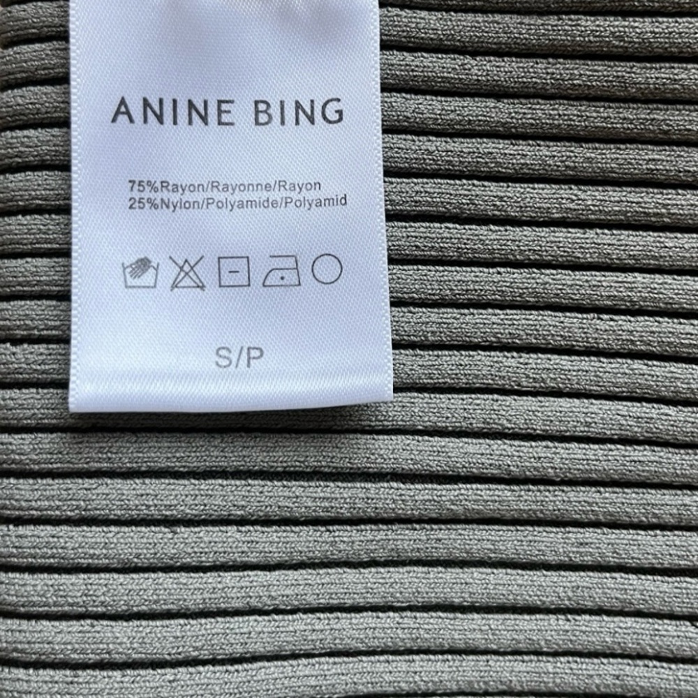 Anine Bing Ribbed Knit Tank in Sage - Picture 4 of 6